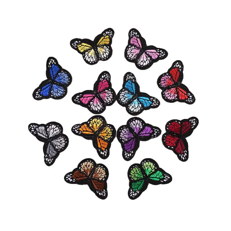 100pcs/Lot Large Small  Butterfly Luxury Embroidery Patch Shirt Bag Hat Curtain Clothing Decoration Accessory Gift Diy Applique