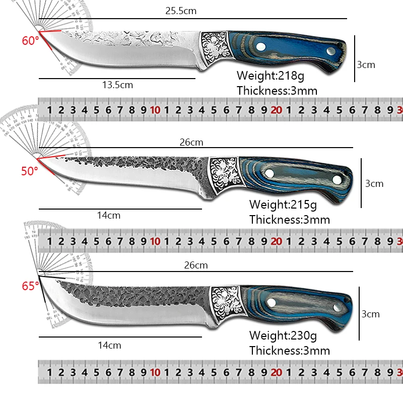 Forged Boning Knife Kitchen Cleaver Chef Knife Barbecue Meat Slicing Paring Fishing Butcher Knife Gift Sheath