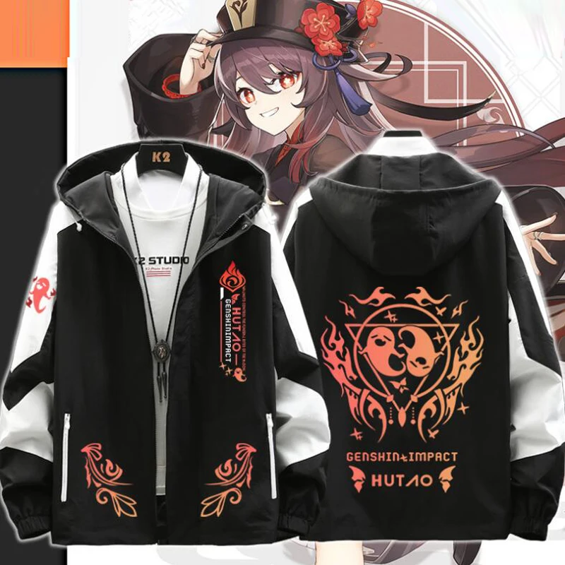 Hot Game Genshin Impact Hu Tao Hutao Cosplay Costume Unisex 3D Hoodie Sweatshirt Streetwear Y2k Fashion Zipper Hooded Jacket