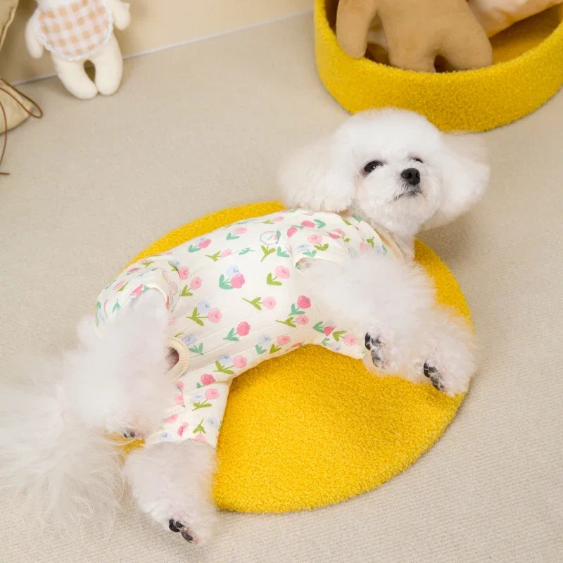 Female Dog Clothes Winter Girl Dog Clothing Jumpsuit Pajamas Pomeranian Poodle Bichon Schnauzer Pet Apparel Costume Puppy Coat