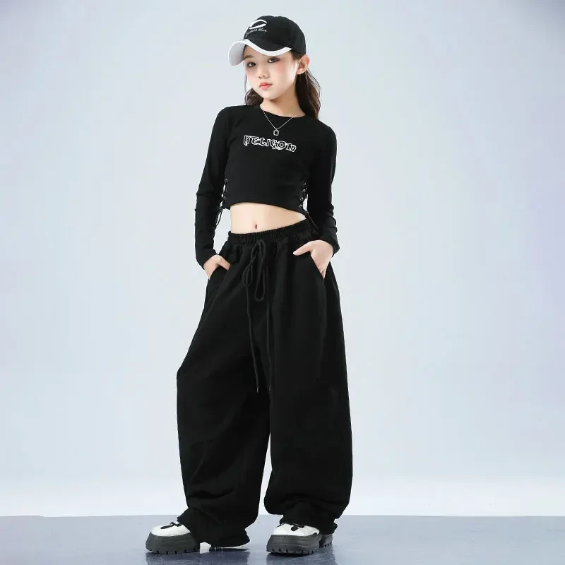 Mädchen Hip Hop Kleidung Gradient Crop Cargo Hosen Kinder Street Dance Jogger Top Kinder Streetwear Teenager Kostüme Jazz Kleidung