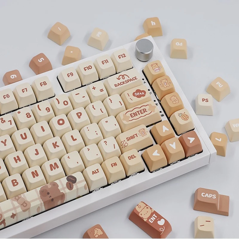 

133 Keys XDA Keycaps For ISO VGN99 vgn75 Gaming Mechanical Keyboard PBT Dye Sublimation Cute Brown Keycap Custom DIY Key Caps