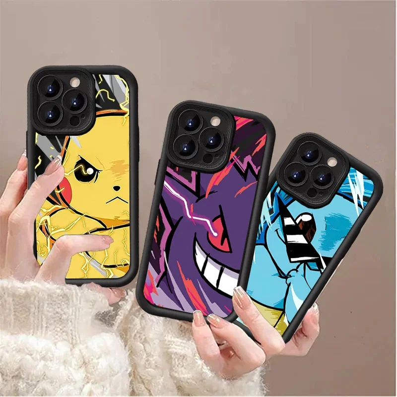 Case For Samsung Galaxy S25 S24 Ultra S23 S22 S21 Plus S24FE S23FE S20FE S21FE cover Cartoon Pokemon Pikachu Gengar Eevee Anime