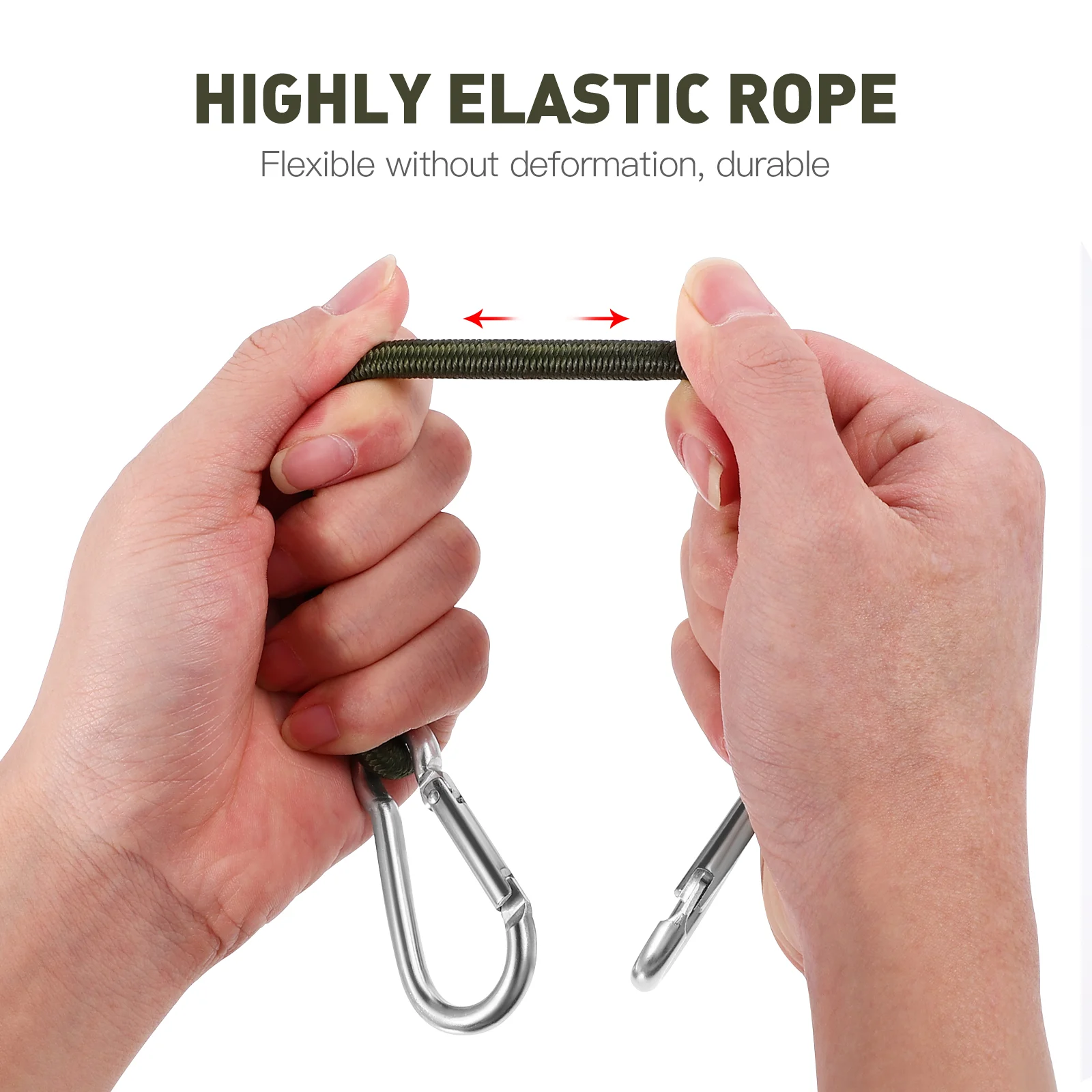 Outdoor Elastic Strap Bungee Cord Straps Cords Carabiner Clip Lashing Luggage Tie Duty Heavy Down Ratchet Bike Cargo Rack