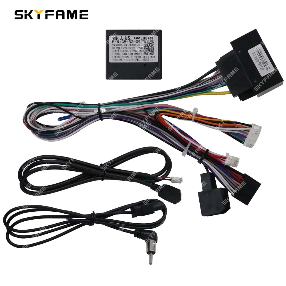 SKYFAME 자동차 16 핀 와이어링 하네스 어댑터, 디코딩 안드로이드 라디오 전원 케이블, 뷰익 앙코어 GL8 RZ-GM09 G-RZ-GM59