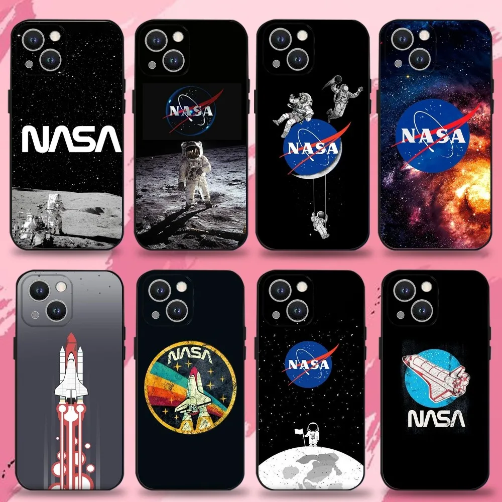 

Cool Logo N-Nasa-S Space Phone Case For iPhone 16,15,14,13,12,11 Plus,Pro Max,XS,X,XR,SE,Mini,8,7,Soft Silicone Black Cover