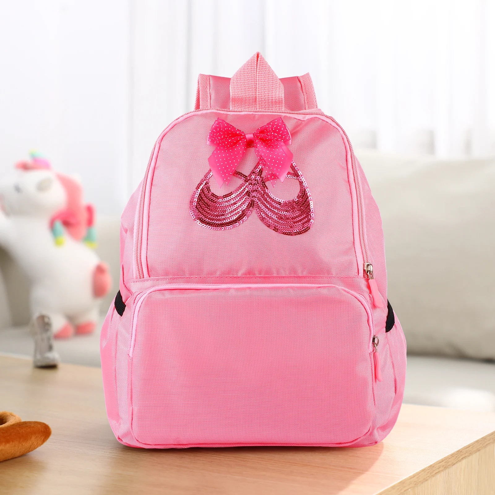 1 قطعة حقيبة ظهر مدرسية للرقص باليه بحزام قابل للتعديل من قماش أكسفورد حقيبة ظهر خفيفة الوزن للكتب والقرطاسية والرقص #1