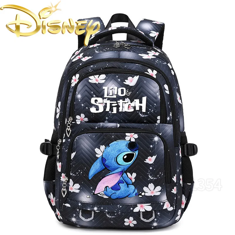 

Новый детский школьный рюкзак Disney Stitch's, модный детский школьный рюкзак большой вместимости, повседневный детский рюкзак с героями мультфильмов