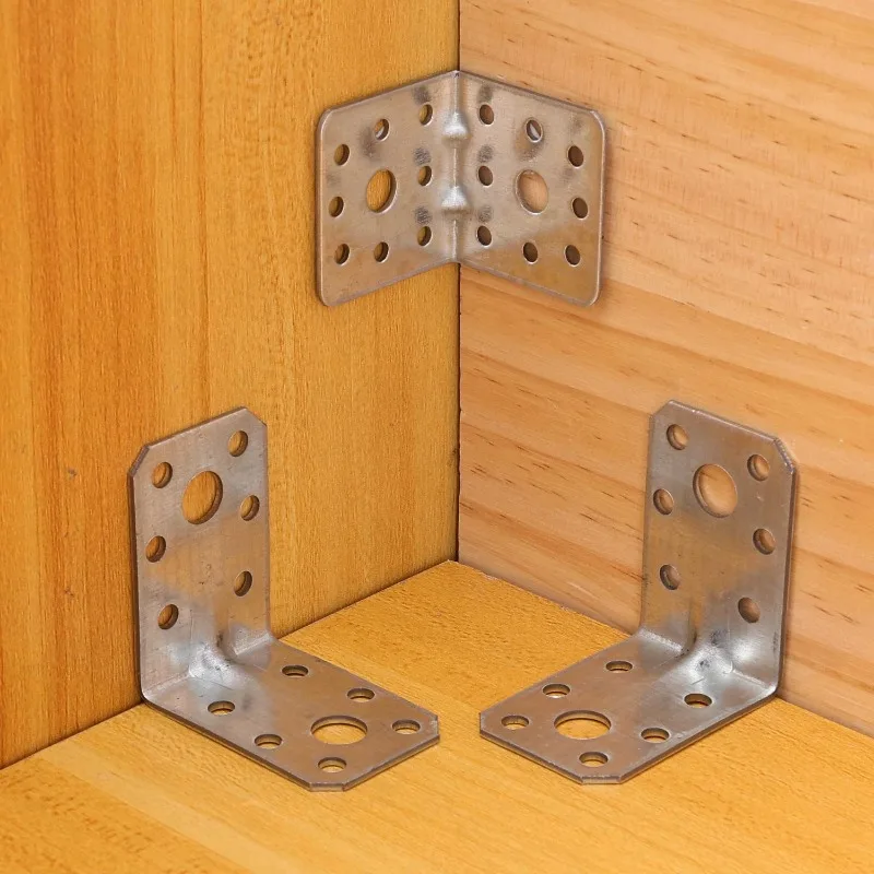 L-Shaped Corner Bracket Heavy Duty Stainless Steel Layer Board Fixed Connector Right Angle Shelf Joint Fasteners Hardware Kits