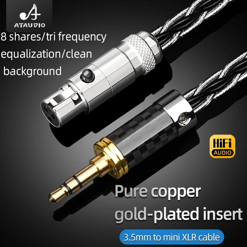 High Performance HiFi 3.5 mm  to Mini XLR Female Balanced Earphone Cable Stereo 3.5mm jack for AKG Q701 K240s K271