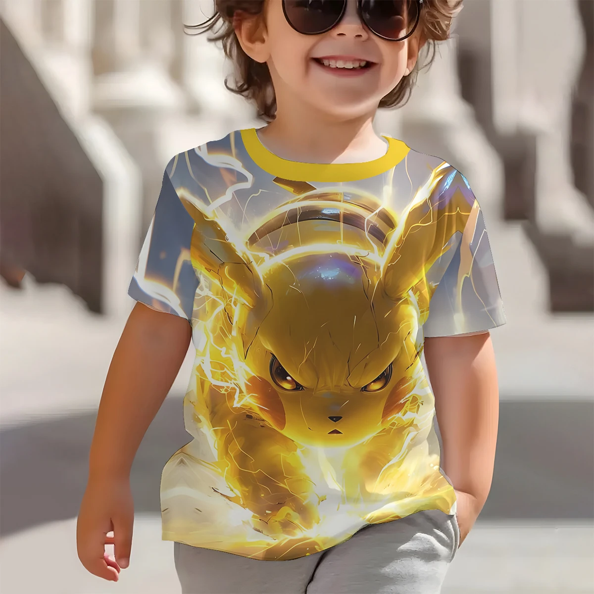 3D Print Cute Pikachus Anime Pokemons Baby Clothing 5 to 14 Years Male Outdoor Clothes for Children Boy Girl Child T-Shirt Top