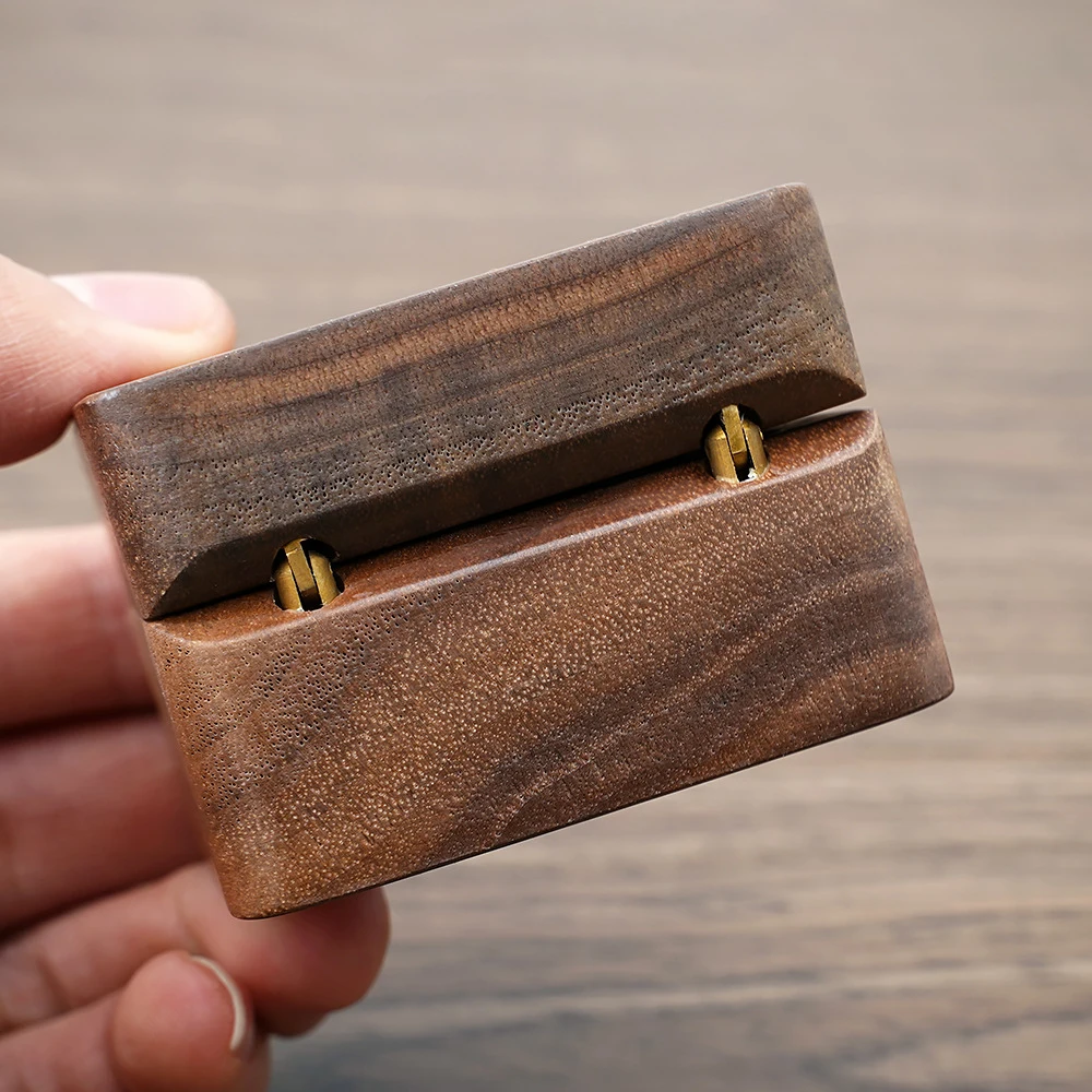 Custom Wooden Ring Box Personalized Engagement Wedding Rings Bearer Case Valentines Day Gift for Couples