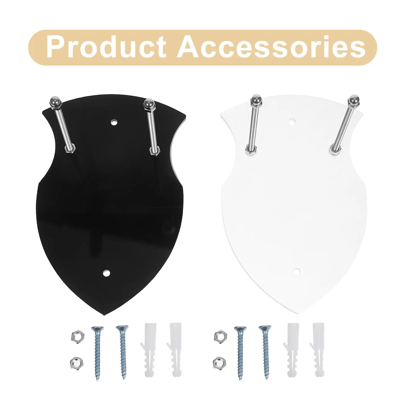 Acrylic Sword Wall Mount 2 Piece Detachable Vertical Display Rack Space Saving Holder for Axes Collectibles