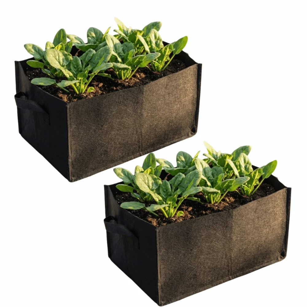 

4PCS Non-woven Fabrics Grow Bags Square Reusable Planting Bag Planter Black with Handles Vegetable Plant Bag Flower Nursery