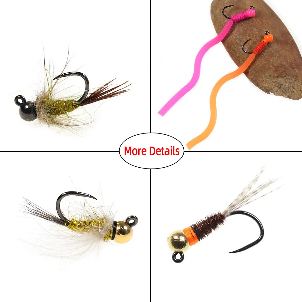 Bimoo Ninfas Jig Perdigón sin muerte – Cabeza tungsteno para trucha - imagen 2