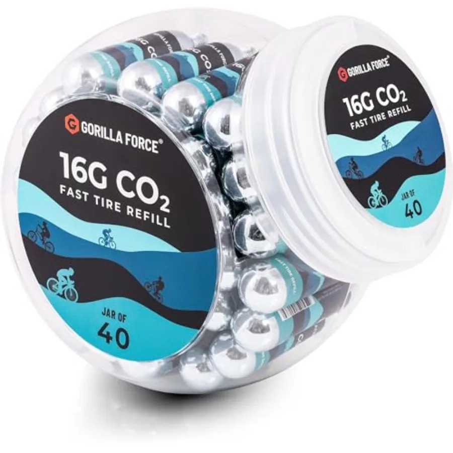 

Баллоны CO2 для велосипедов - резьбовые заправочные баллоны 16 г и 25 г для насосов для шин, подходят для шоссейных, горных, гравийных и электровелосипедов, совместимы с большинством CO2-устройств.