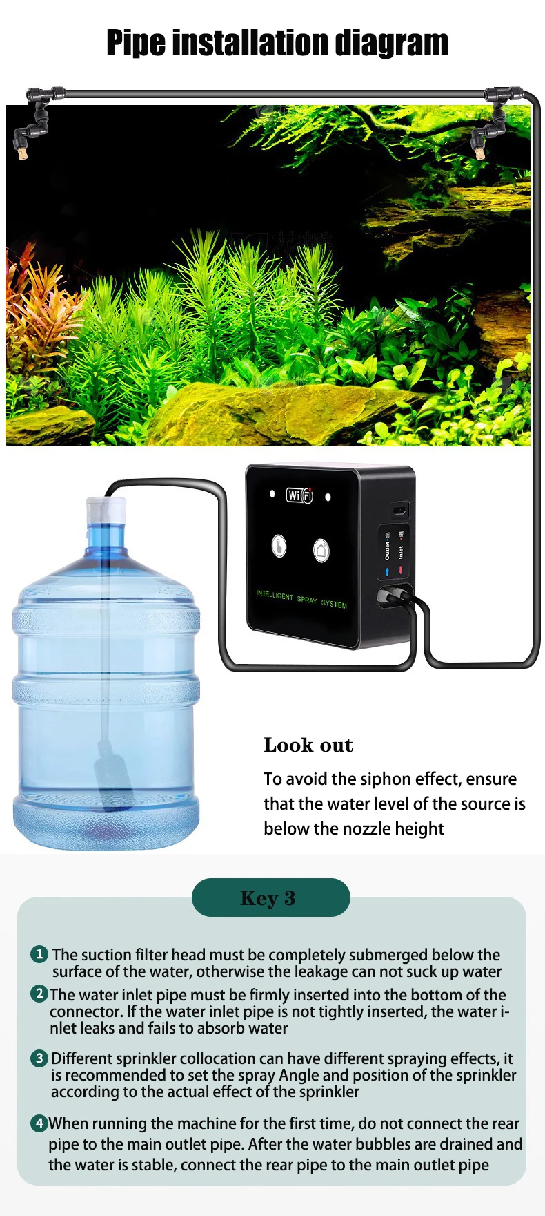 Rainforest Sprayer WiFi-Steuerung Automatischer Nebel Regenwald Timing Spray System Kit Bewässerung Timer Reptilensprüher Luftbefeuchter – Detail 13