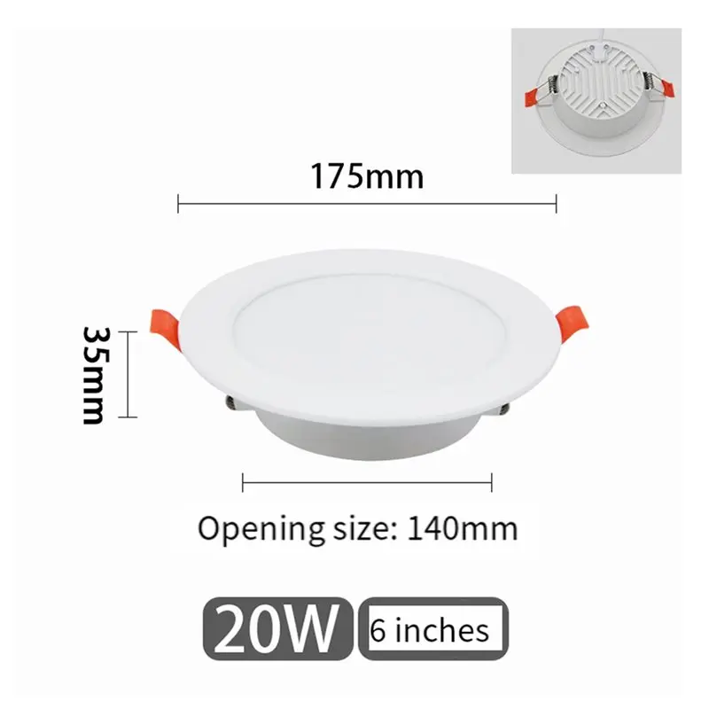 ABAG LED راحة النازل الأضواء لوحة السقف الداخلي الإضاءة مصابيح مستديرة أسفل #6