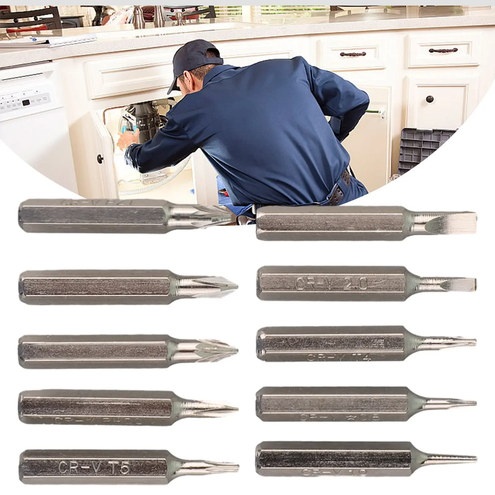 

Precision Chrome Vanadium Steel Screwdriver Bits Set 10pcs PH00 PH0 PZ1 PZ0 SL3 0 SL2 0 SL1 0 T5 T4 Five Star (0 8)