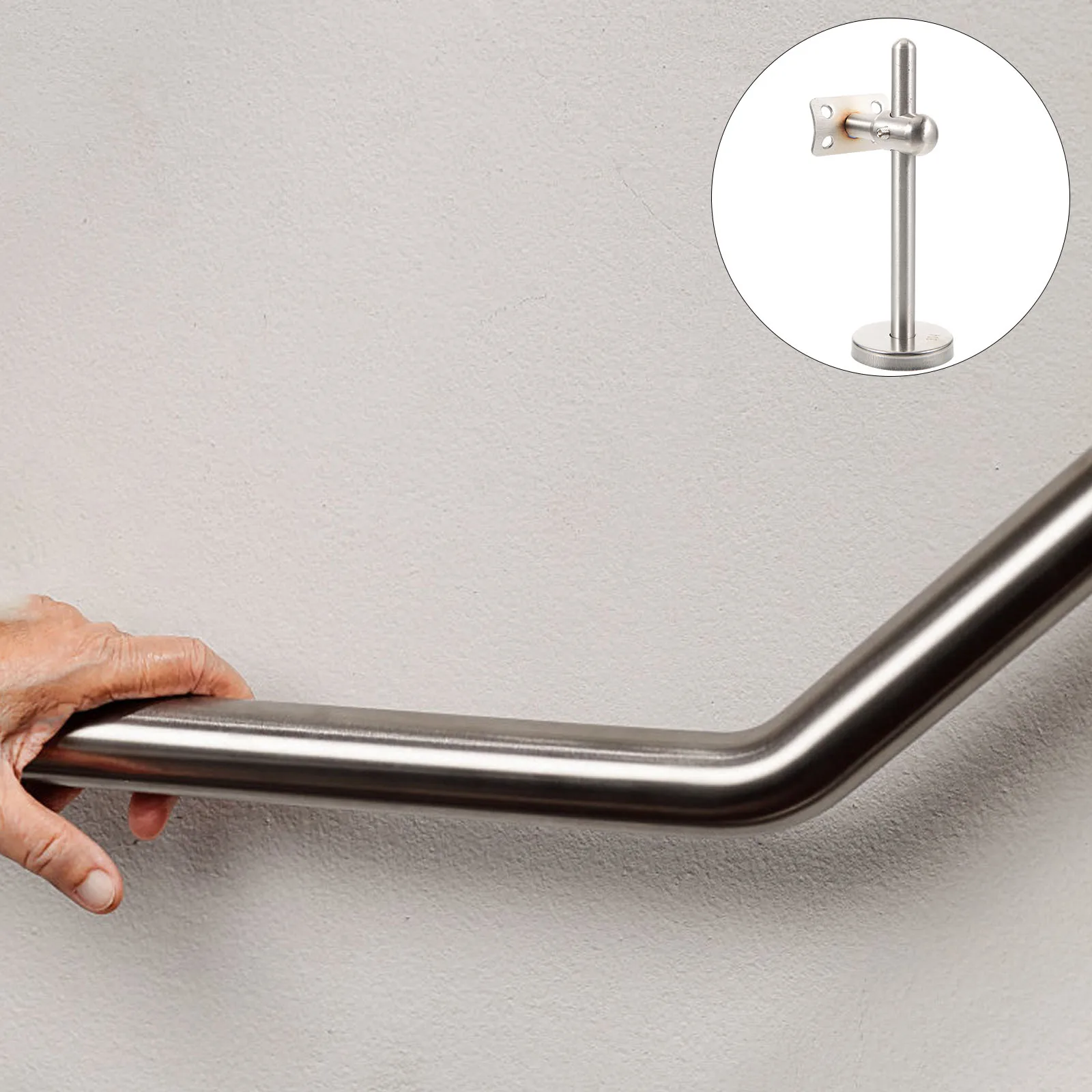 

Stainless Steel Handrail Brackets Durable Scratch Resistant Easy Installation Suitable for Wood Steel Concrete Stair Railing