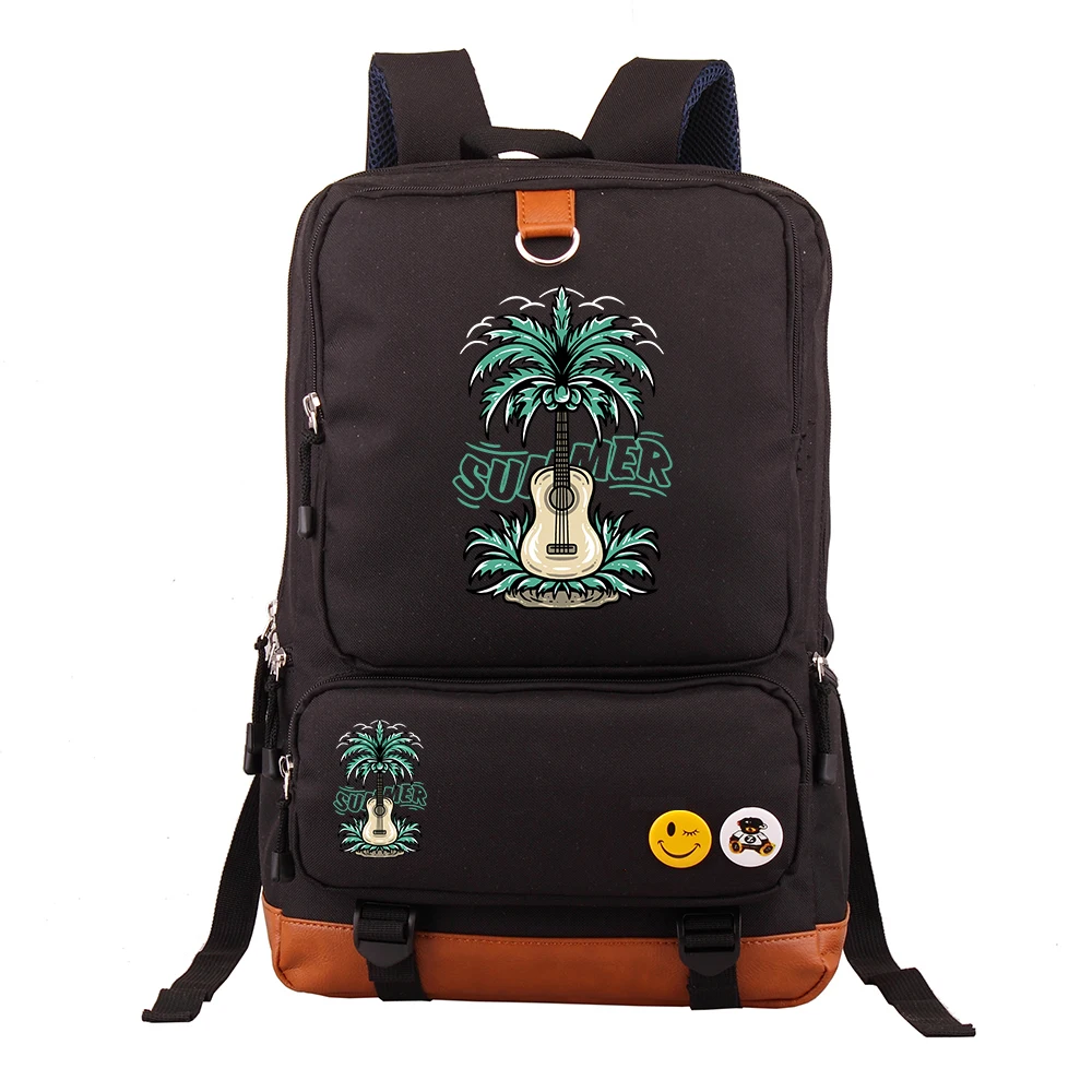 

2026 New Cartoon Coconut Tree 1 Pattern Large Capacity Backpack Casual Business Travel School Bag for Middle School Students Dou