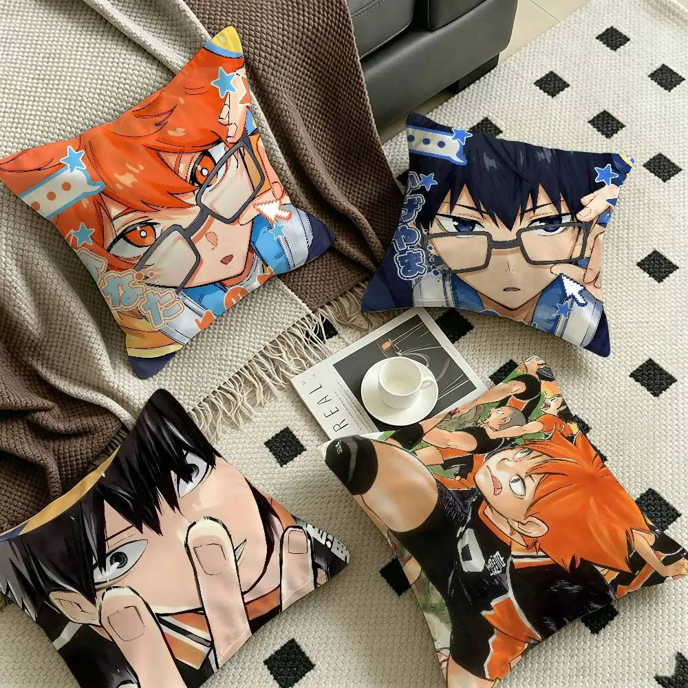 H-Haikyuu Volleyball Pillowcase toon Gift Cushion Cover Bedroom Home Sofa Chair Seat Decor pillow case
