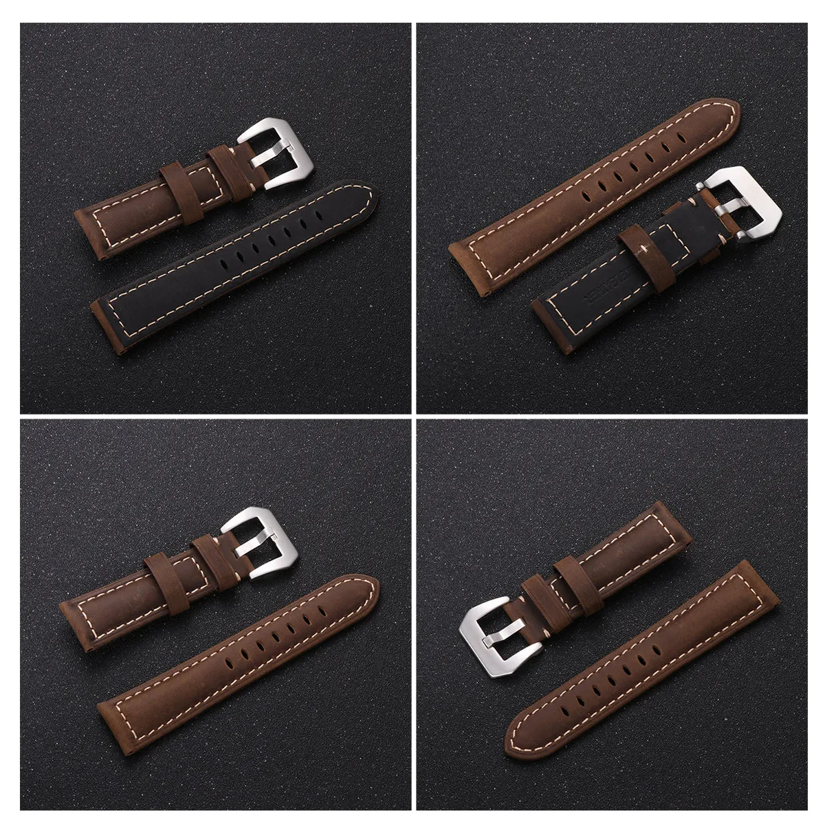 1Pcs 22Mm Watch Strap Design Fashion Accessory Compatible with All Large Dial Watches Brown