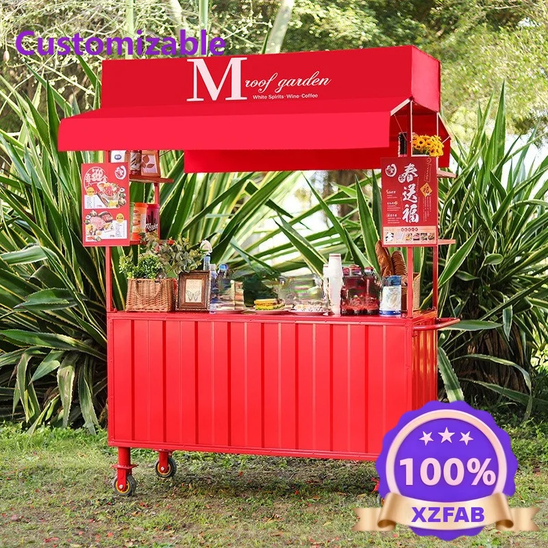 Factory Direct 2026 Internet celebrity night market stall snack cart food street stall dining car outdoor market wrought iron