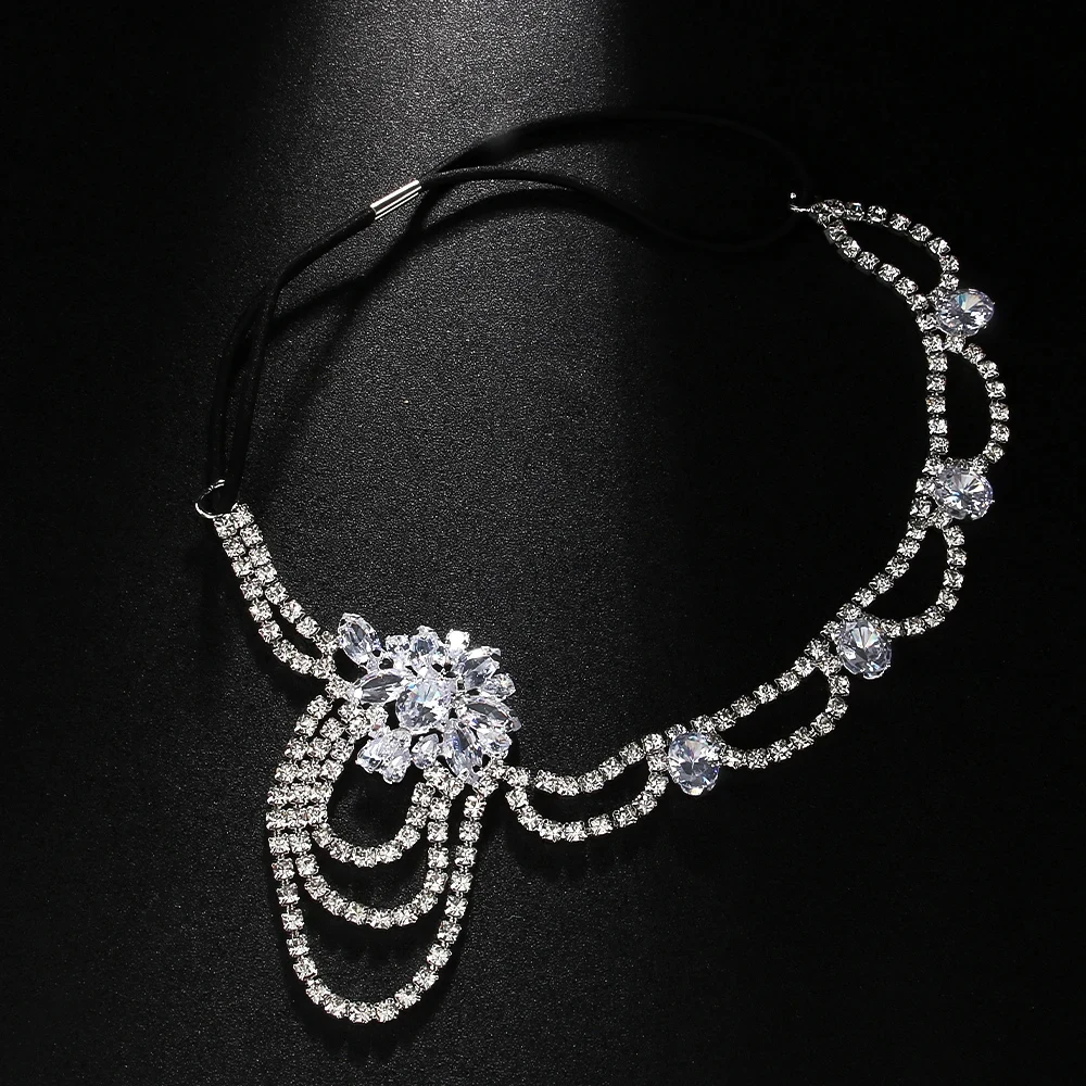 Stonefans Vintage Crystal Gatsby Headband 1920s Wedding Hair Jewelry Carnival Flapper Headdress 2024 Flower Head Chain for Women view 2