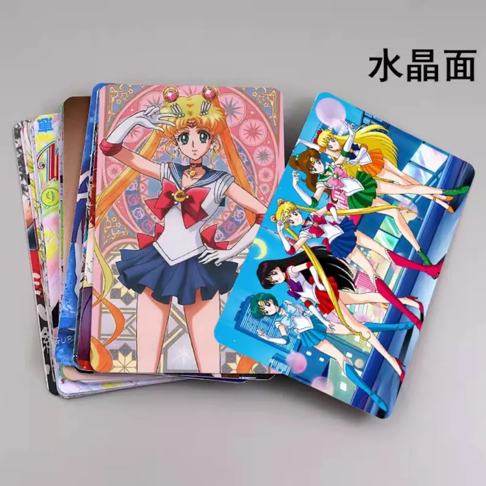 30pcs/set Sailor Moon Tsukino Usagi PVC Translucent Plastic Collectible Thin Card Anime Classics Game Collection Cards Toy Gift