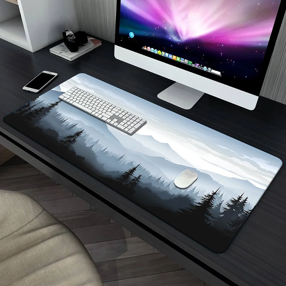 

Large Forest Scenery Mouse Pad large Desk Mat Rubber Non-Slip Stitched Edges 900x400 Gaming Keyboard Pad Office Accessories ﻿1PC