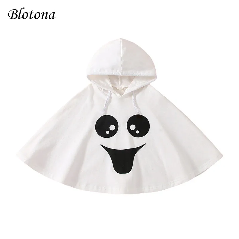 Blotona Toddler Halloween Cloak  Coat, Boys Girls Big Eyes Printing Drawstring Hooded Windproof Outerwear, 9Months-4Years