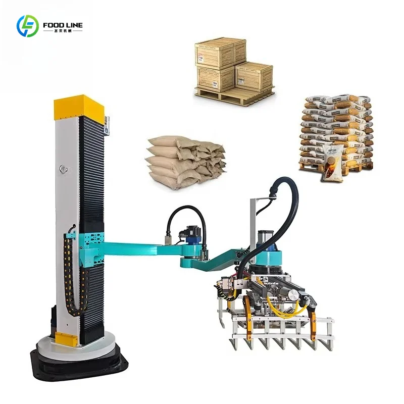 Single Column Joint Carton Case Robot Automatic Palletizer Cement Bags Pallet Packing Palletizering Machine Robot Stacker