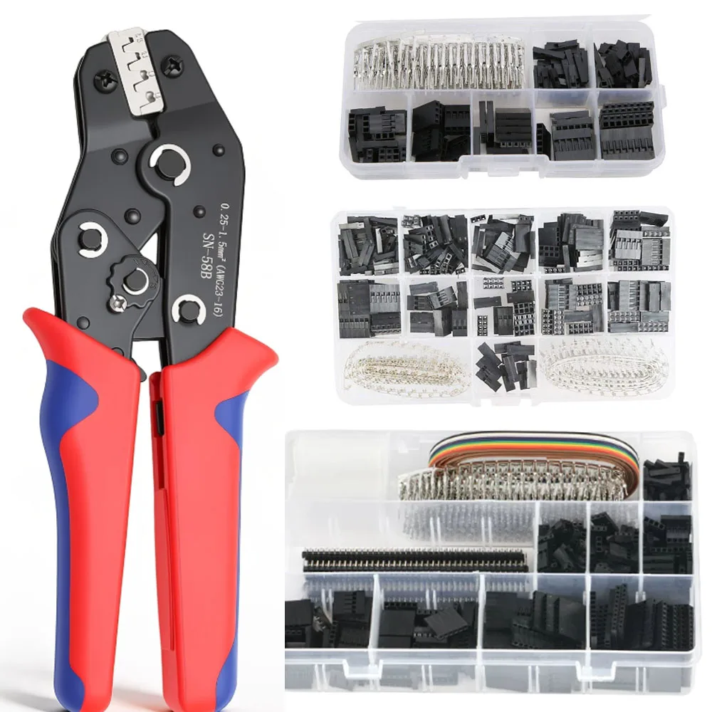 310PCS/620PCS/1550PCS Dupont Crimping Tool Kit Jst Xh2.54mm Crimper Pliers Terminal Ferrule Crimper Wire Hand Tool Set