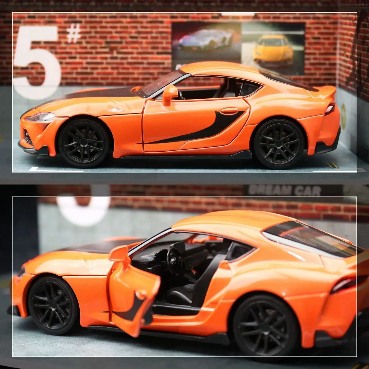 1:32 Toyota Supra GR Fast & Furious Alloy Model Car Toy Diecasts Casting Pull Back Sound and Light Car Toys For Children Vehicle