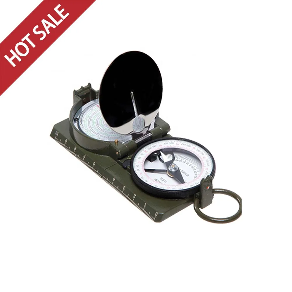 Brújula geológica de Metal de bolsillo DQL-5 con aguja norte tipo 65, brújula llena de aceite de aluminio, color verde, para acampar al aire libre