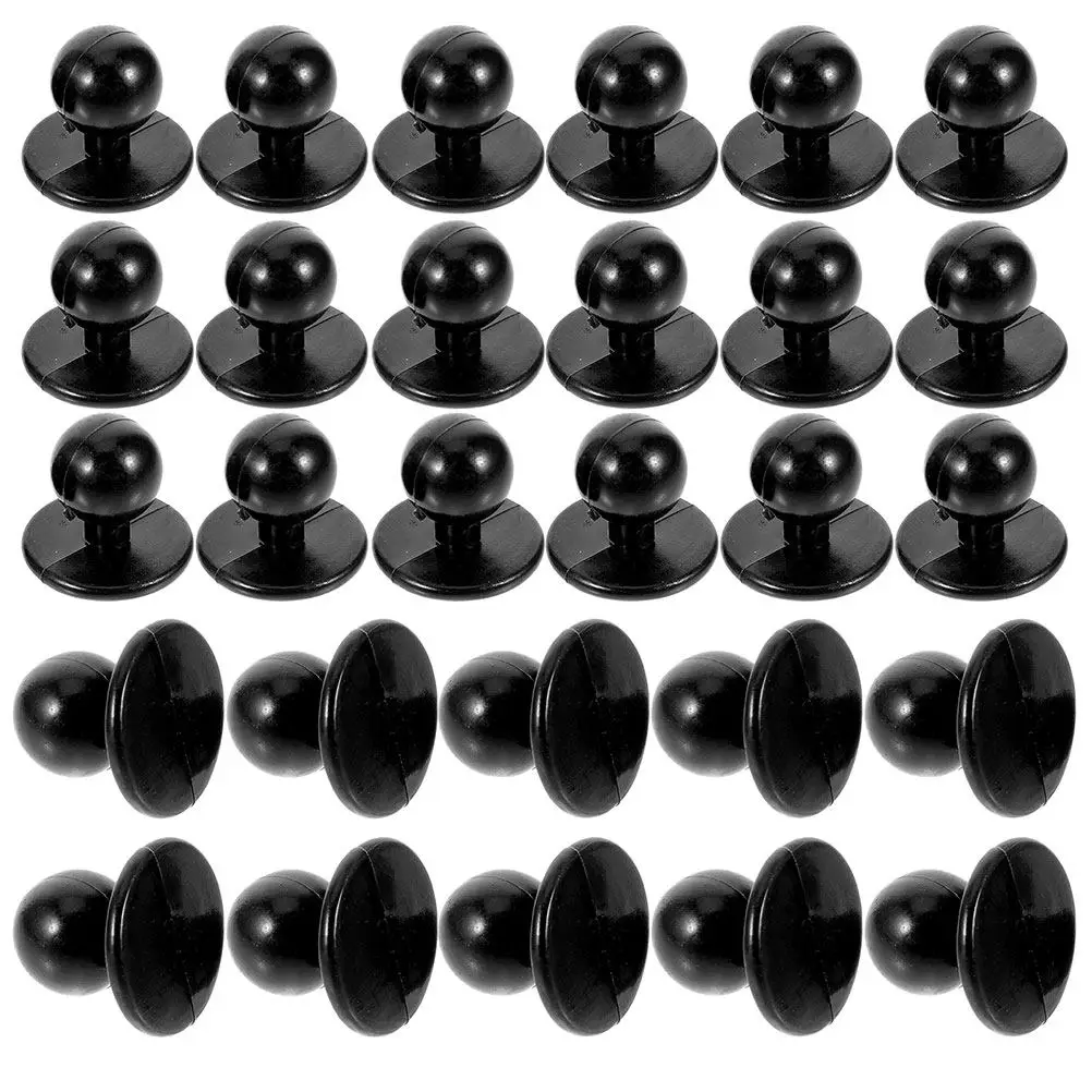 50Pcs Chef Suit Buttons Plastic Ball Shape Studs for Jacket Uniforms Replacement Sewing Set Restaurant Hotel Maintenance Kit