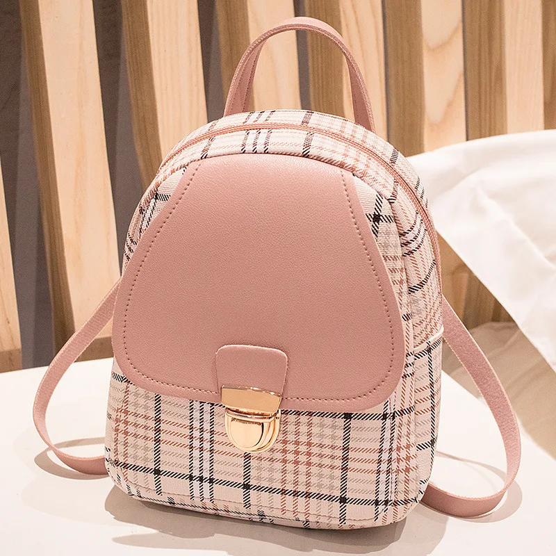 Tasche frauen Rucksack 2025, Neue Rucksack Plaid Farbe Lock Rohr Über Rucksack Student Rucksack Computer Tasche Große Kapazität