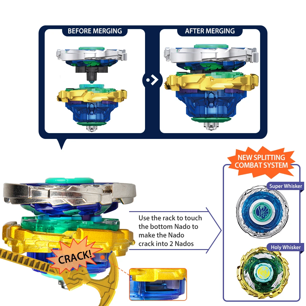 Infinity Nado 3 оригинальная серия трещин 2 в 1 Спиннинг Топ металл Nado гироскоп Битва с пусковым устройством БейБлэйд аниме детская игрушка подарок