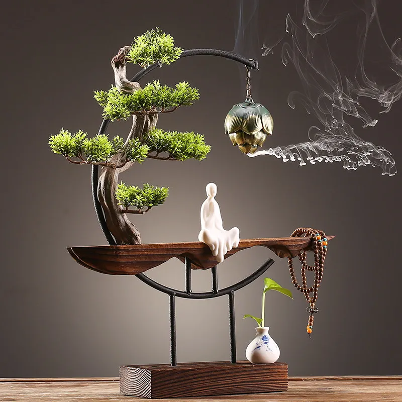 

New Chinese Style Incense Burner Home Tea Room Zen Ornament Living Room Entryway Landscape Decoration Meditation Desktop Decor
