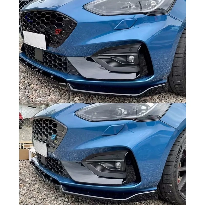 لفورد فوكس MK4 ST ST-Line 2019 2020 سباق السيارات الأمامي البليت المصد العلوي والسفلي مصبغة تجميل شواء اكسسوارات السيارات ضبط #4