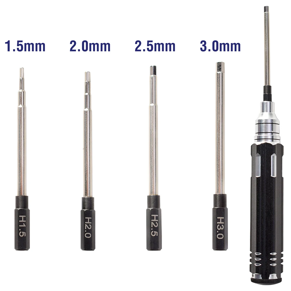 Hex screwdrivers 4 in 1 1.5mm 2.0mm 2.5mm 3.0mm Hex Screwdriver Metal Tool Kit Set for RC Model