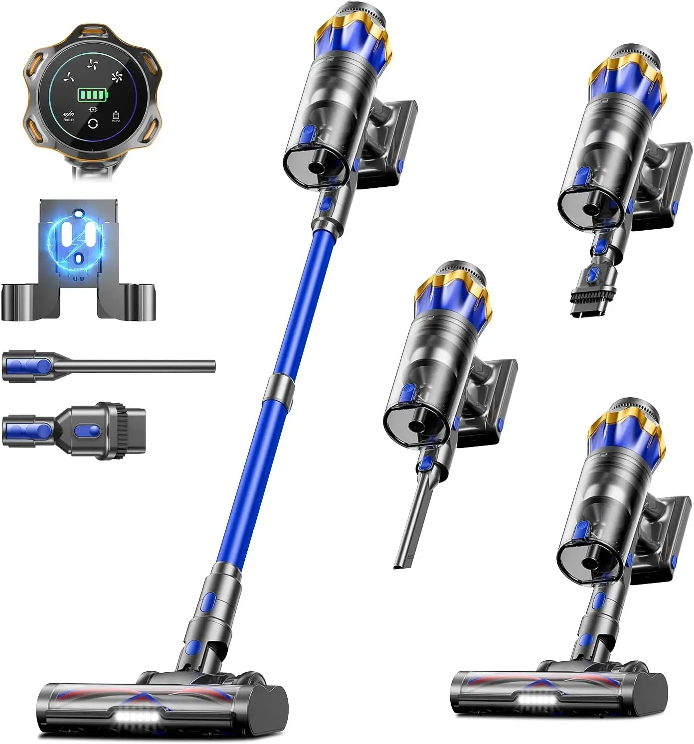 Torvani Store Cordless Vacuum Cleaner, Upgraded 650W 55KPA 70Mins Cordless Stick Vacuum Cleaner with Self-Standing and Touch Screen, Anti-tangle Wireless Vacumm, Vacuum Cleaners for Home/Pet Hair/Carpets/Floors