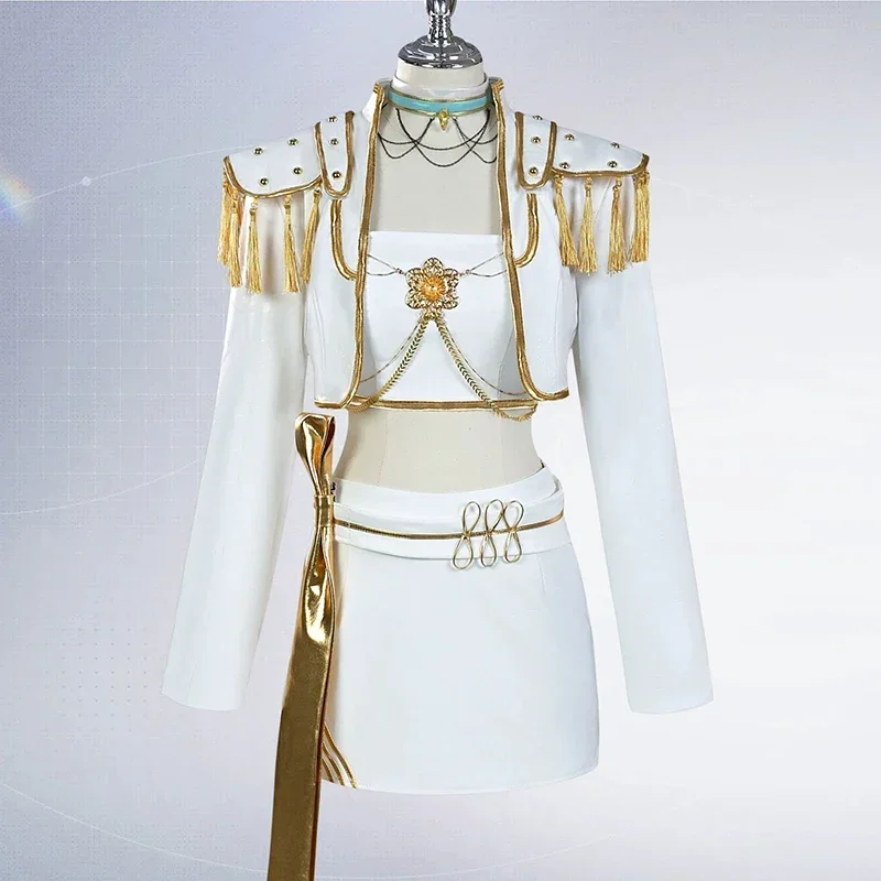 KPop Rumi Mira Zoey Wit Zingen Pak Vrouwen Meisjes Halloween Party Rollenspel Outfit Cosplay Kostuum Pruik voor Volwassen Kinderen