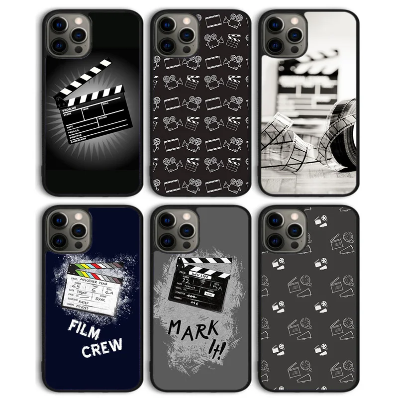 Film Movie Clapper Board Phone Case Back Cover for iPhone 16 15 SE2020 14 13 11 12 Pro Max mini XS XR X PlusS Shell Coque