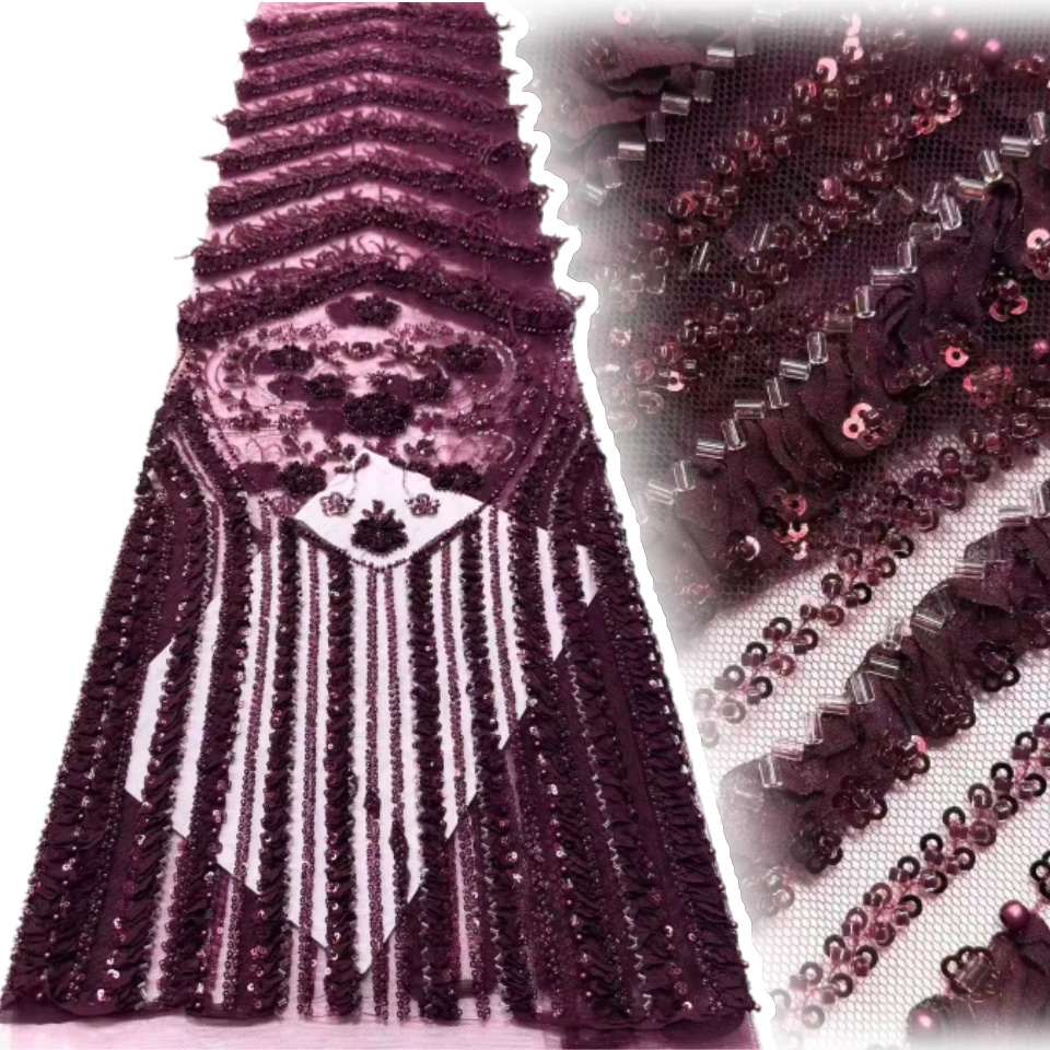 

3D кружевная ткань с блестками, вышивка бисером, нигерийская свадебная ткань для жениха, высокое качество, французский тюль, кружевная ткань для свадебной вечеринки, TP1826