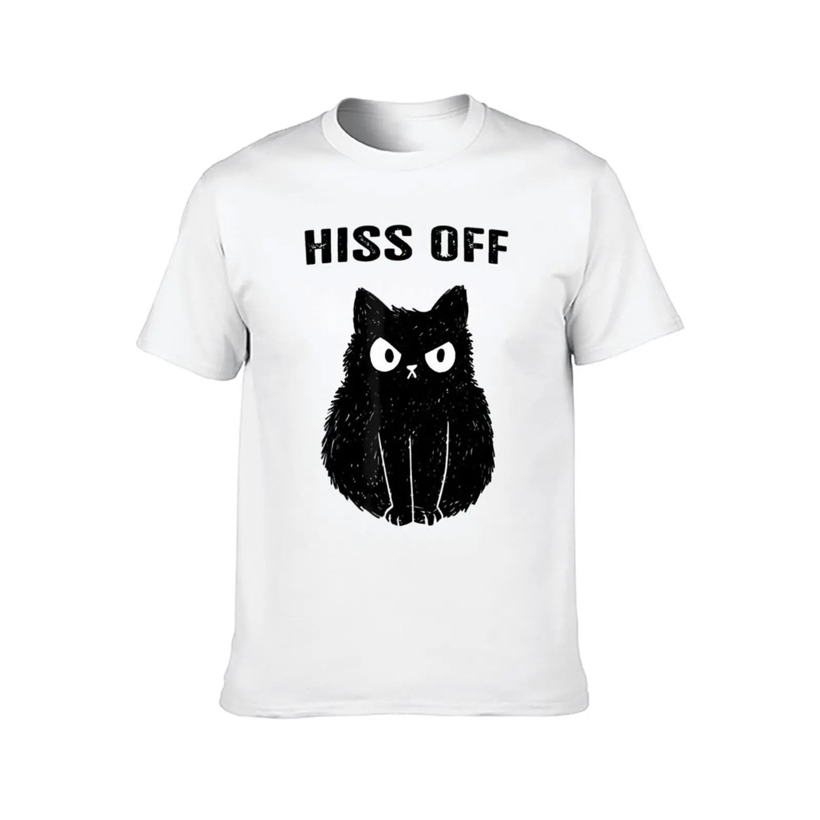 تي شيرت Hiss Off Cat Doodle تي شيرت رجالي 100% قطن ماركة فاخرة تي شيرت رجالي جرافيك تي شيرت