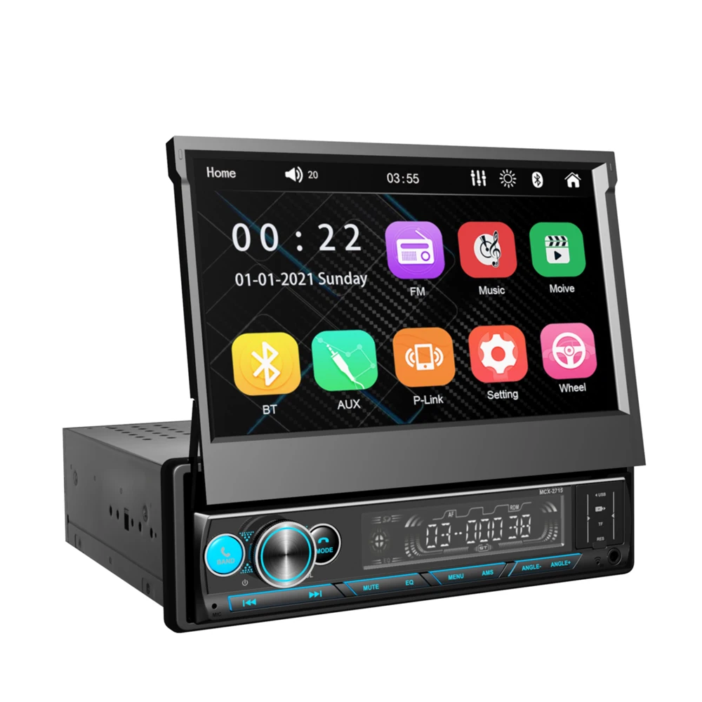 Android Car Radio Retractable 7'' Touch Screen Gps Wifi Autoradio Car Mp5 Player with Rear Camera