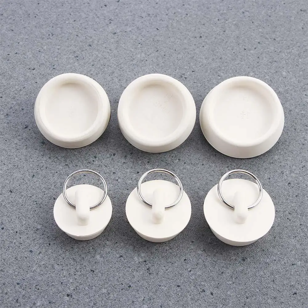 Multipurpose White Leak-proof Kitchen Anti-odor Pull Ring Design Bathroom Amenities Sink Stopper Drain Plug Floor Drain Plug