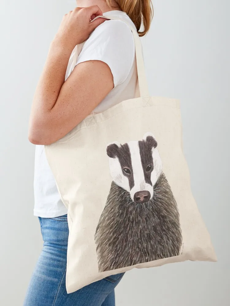 

Watercolour Badger Tote Bag tote bag custom custom fabric bag Women's handbag shopper woman